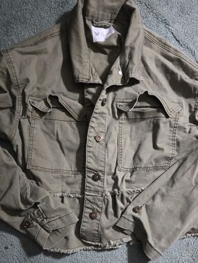 Olive Green Womens Casual Utility Jacket